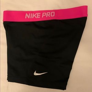 Nike Pro Spandex Black Pink Waistband Medium